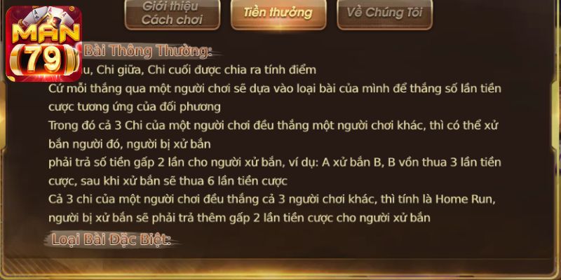 Cách tính điểm trong từng trường hợp thắng thua trong Mậu Binh