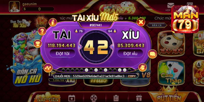 Giới thiệu thông tin về trò chơi tài xỉu MD5 tại cổng game Man79 Club